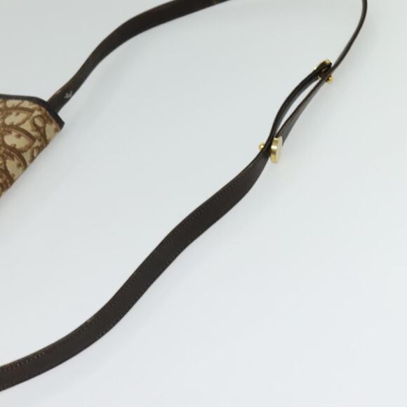 DIOR Trotter Canvas Shoulder Bag Brown Gold - Picture 7 of 12